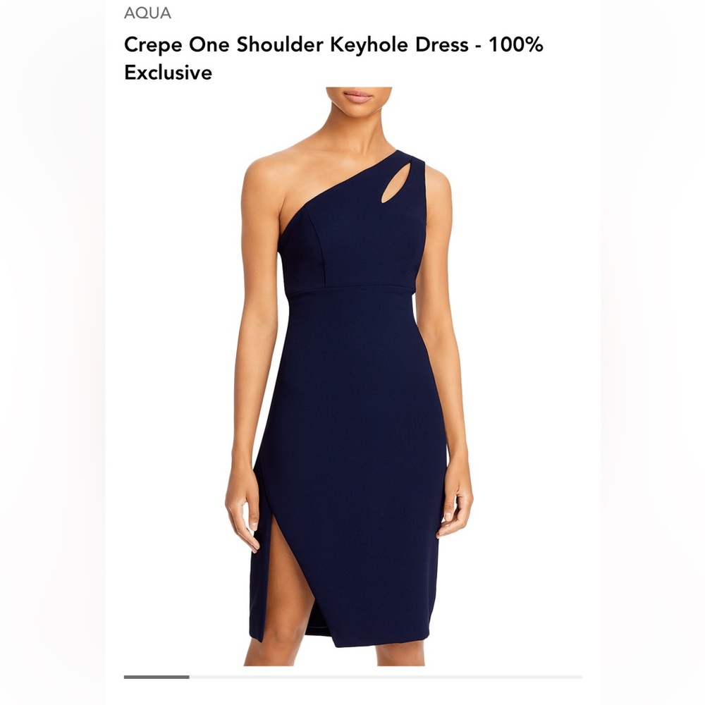 Bloomingdale's Blue Asymmetrical Cutout Sheath Dress